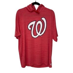 Stitches Washington Nationals Women's Hoodied T Shirt XXL Lightweight Red